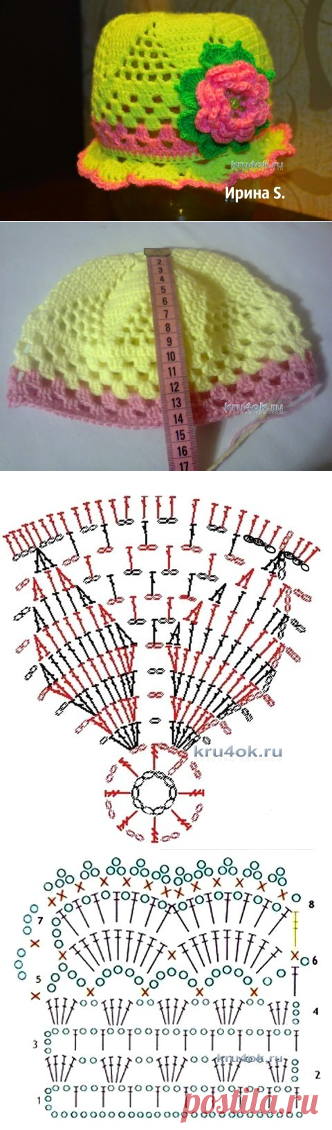 Панамка для девочки крючком — работа Ирины Стильник