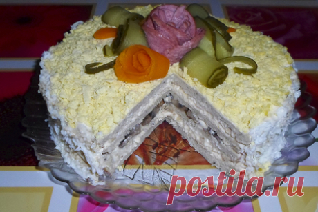 Закусочный торт из куриного филе – пошаговый рецепт с фотографиями