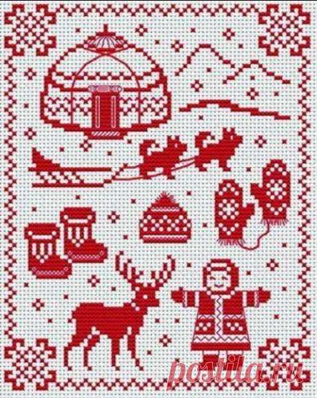 Вышивка - новогодние схемы