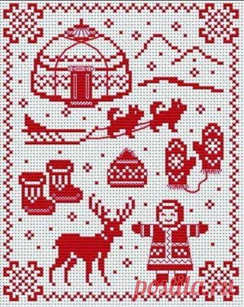 Вышивка - новогодние схемы