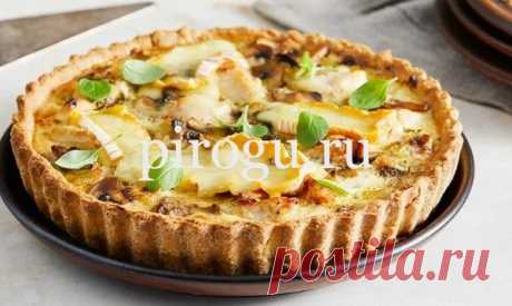 Лоранский пирог с курицей и грибами в духовке: рецепт с фото