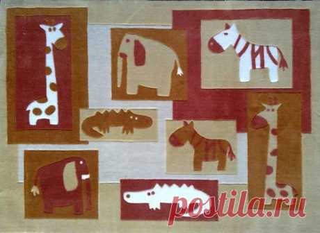 Parti Zoo Animals Beige Thick Play Mat Rug 100x139cm | eBay