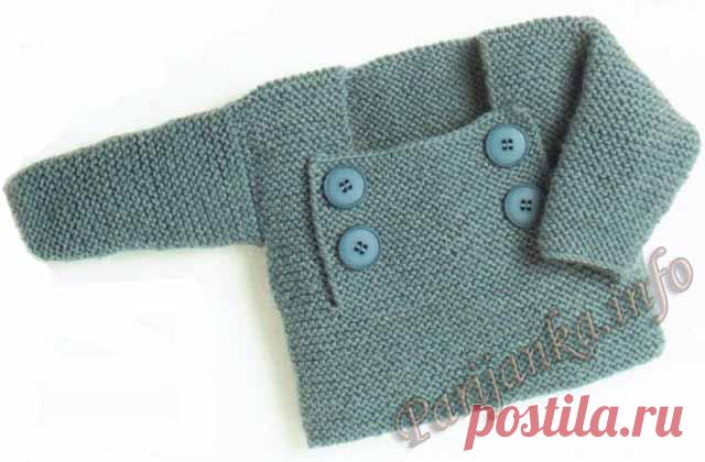 Пуловер для малышей с воротом каре.
