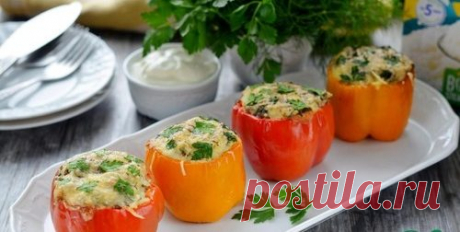 Фаршированный перец с рисово-сырной начинкой | Кафе "Вокзалъ"