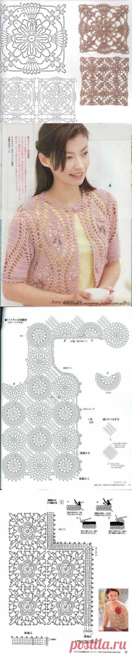 Crochetpedia: легкая куртка узоры для вязания крючком