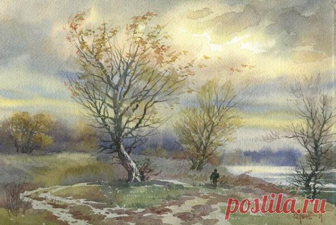 Дуновение ветра, тишина монастырей, запах снега в акварелях Павла Пугачева..