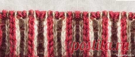Сочетание принципа ленивого жаккарда с резинкой. | Вязание спицами для начинающих
