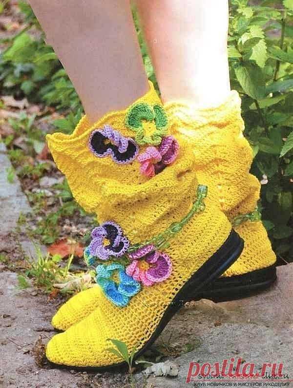 Летние сапожки крючком