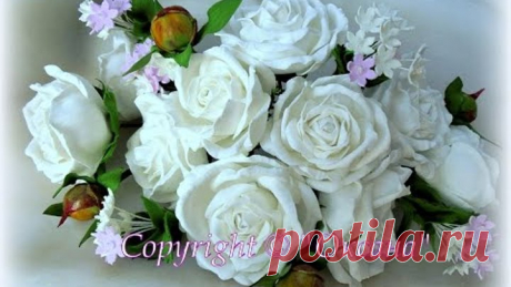 МК белой розы из фоамирана (розочки для веночка)