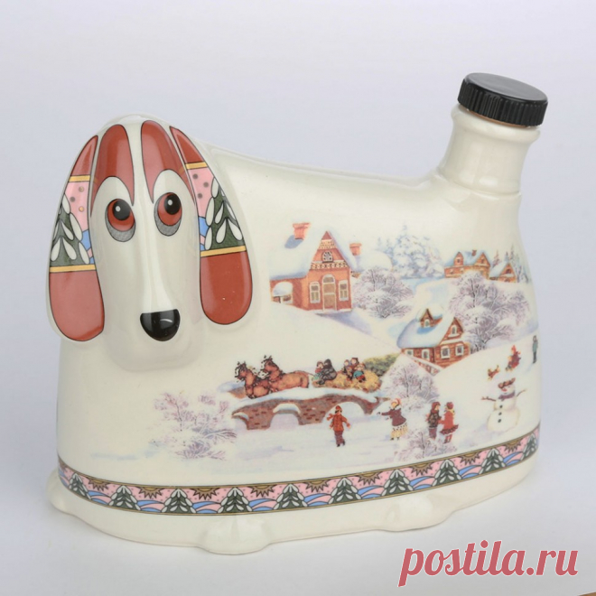 Гжель гжельская роспись штоф плоский зимние забавы за 1 150 руб. в интернет магазине Сувенирный двор.