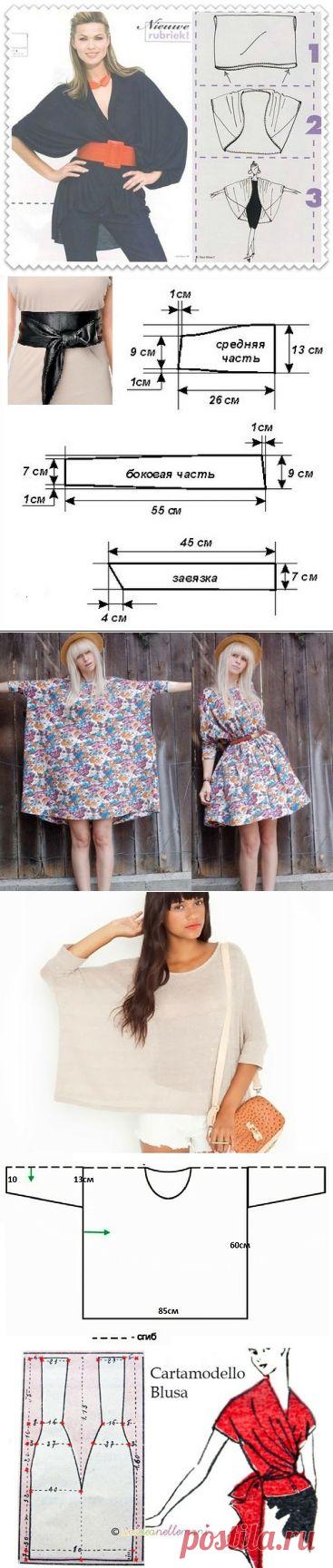 Эффектные блузоны и платья из одного полотна