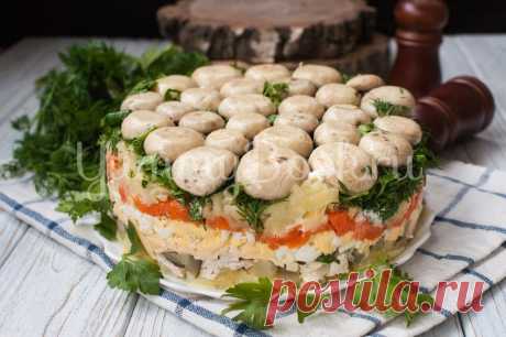 Салат "Грибная поляна" - рецепт с фото пошагово Как приготовить вкусный салат. Пошаговый рецепт с фотографиями, подробным описанием и ингредиентами.