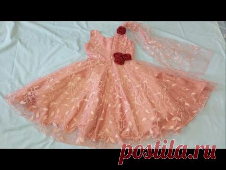DIY: Baby Frock Cutting And Stitching For 5 To 6 Year Girl||Party Wear Baby Doll Frock Kaise Banaen