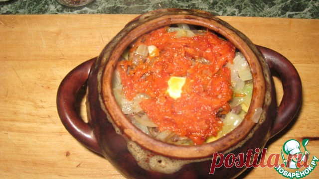 Куриные желудки с картофелем в горшочках - кулинарный рецепт
