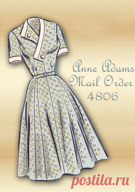 Sewing Pattern 1950s Dress Anne Adams Mail by FloradoraPresents