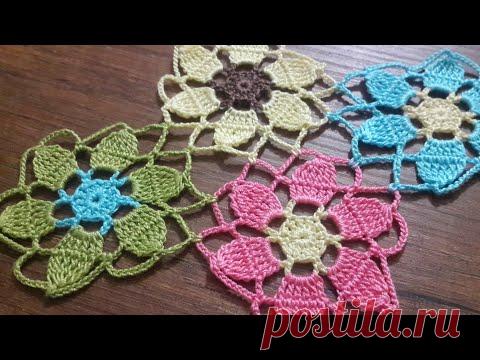 Tığişi Örgü Renkli Masa Örtüsü Yapımı &, Crochet