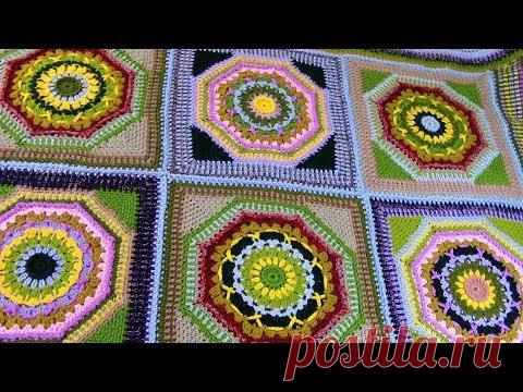 Плед крючком для  первоклассника .