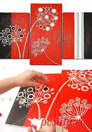 Делаем панно своими руками: красивая художественная роспись |