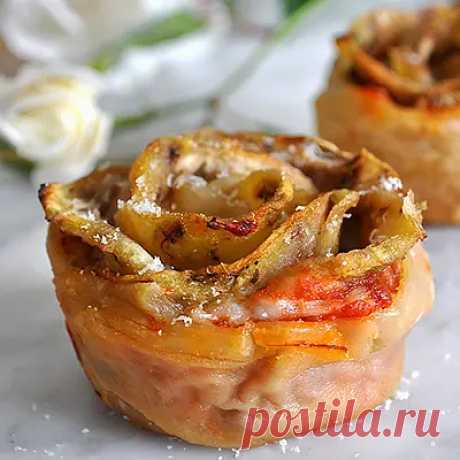 Баклажаны в форме розочек с пармезаном – пошаговый рецепт с фото