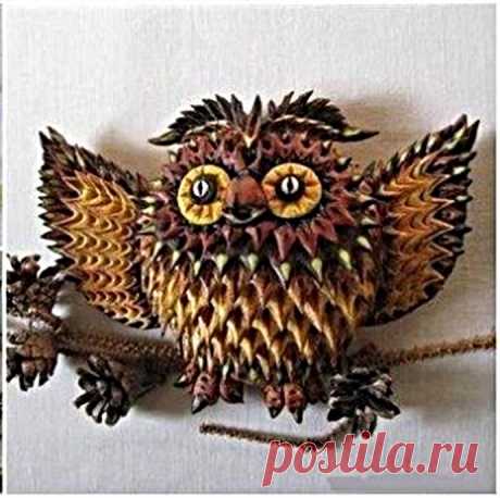 Сова из солёного теста