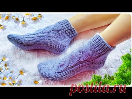 ВОСТОРГ!!!🤯СЛЕДКИ НА ДВУХ СПИЦАХ БЕЗ ШВА.💝Подробный мастер класс