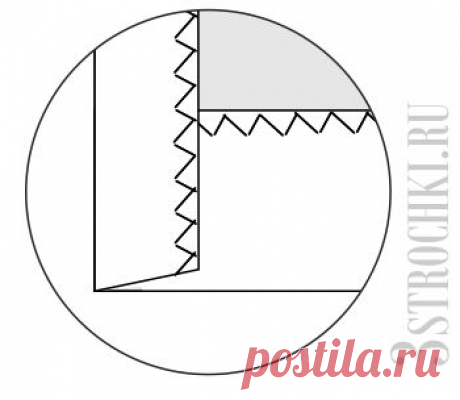 Уголки разреза (например, у шлицы). Способ 2