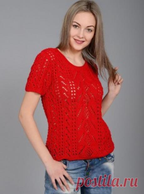 Вязание крючком и спицами - Пуловер ажурными узорами