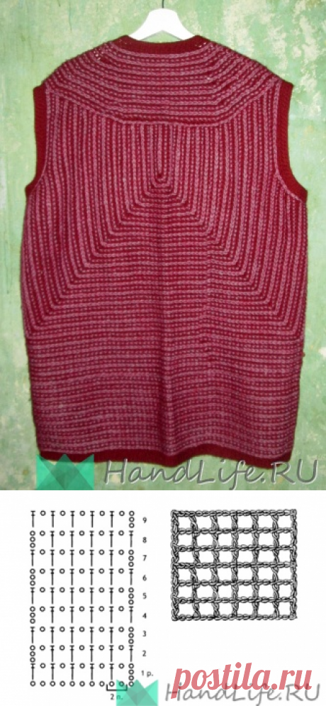 Длинный жилет &quot;Осень&quot; / Конкурс: &quot;Узоры спицами и крючком&quot; 10.10.2017-10.11.2017