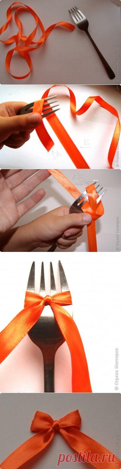 Бантик на вилке: мини МК | Страна Мастеров