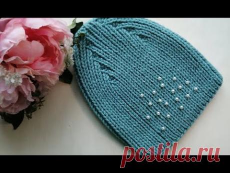 ШАПКА С КРАСИВОЙ МАКУШКОЙ ЗА ДВА ЧАСА.ПОДРОБНЫЙ МАСТЕР КЛАСС.