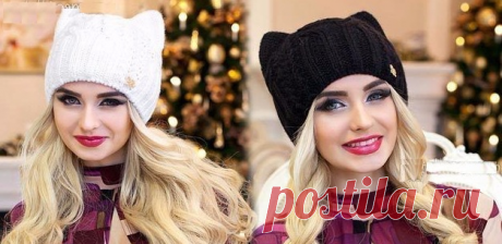 Шапка с ушками (описание вязания)