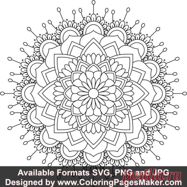 SVG Mandala Art #180 &#8211; ColoringPagesMaker