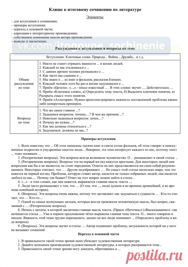 ЕГЭ | Итоговое сочинение