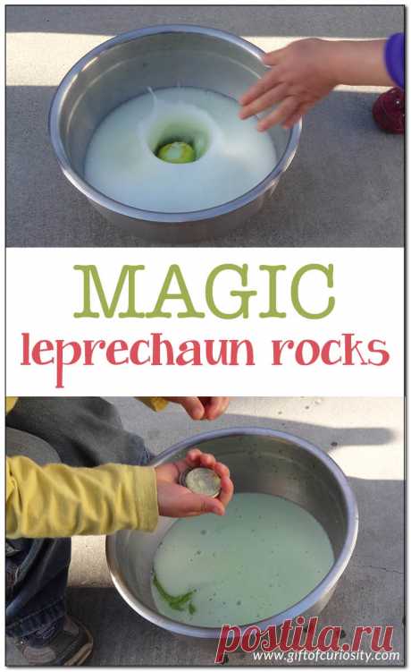 Magic leprechaun rocks {St. Patrick's Day activity} - Gift of Curiosity Bring a little magic to St. Patrick's Day by making magic leprechaun rocks that fizz and dissolve when washed, leaving leprechaun gold behind.