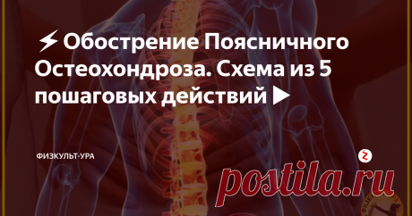 ⚡️Обострение Поясничного Остеохондроза. Схема из 5 пошаговых действий▶️ Неожиданно скрутило поясницу. Радикулит не дает разогнуться, ноет спина. Сильные боли. Только без паники! Вы сможете помочь себе сами. Врач лечебной физкультуры и спортивной медицины Александра Бонина рекомендует пошаговую схему действий при обострении поясничного остеохондроза. Упражнения лечебной физкультуры нужно выполнять в щадящем режиме