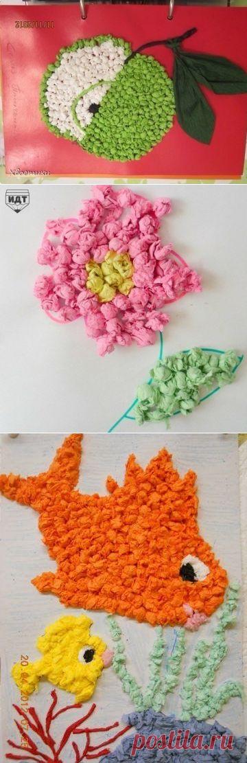 Аппликации из комочков салфеток. Просто и красиво! |