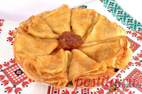 Блинчики заварные с сахаром.