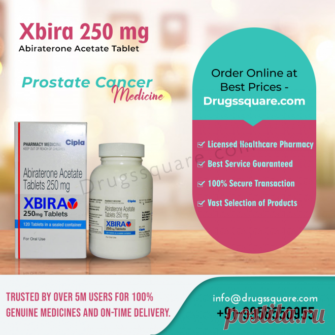 Xbira 250 mg is used for the treatment of patients with metastatic prostate cancer. This medicine lowers testosterone [androgen] levels in the body, which helps slow the growth of cancer and even shrink the tumor.