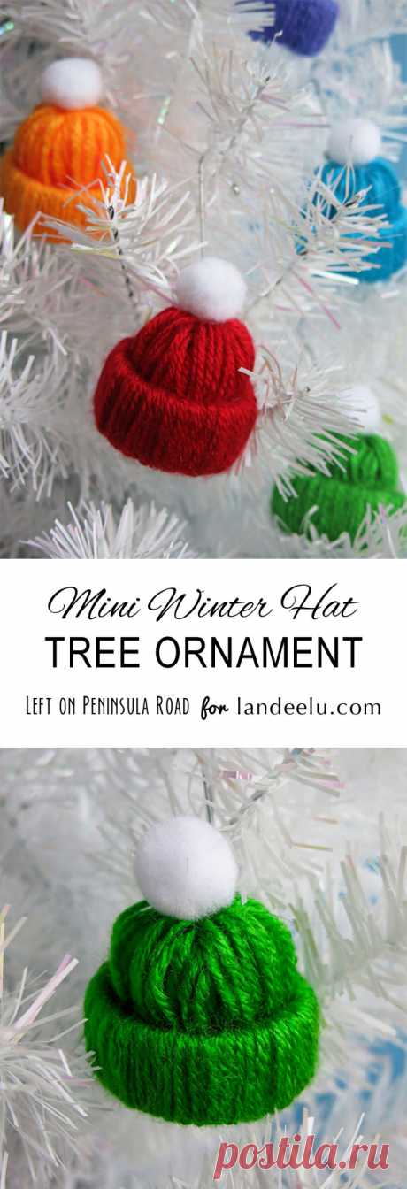Winter Hat Tree Ornament Yarn Craft - landeelu.com