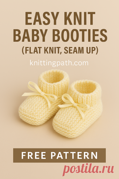 Easy Knit Baby Booties (Flat Knit, Seam Up)