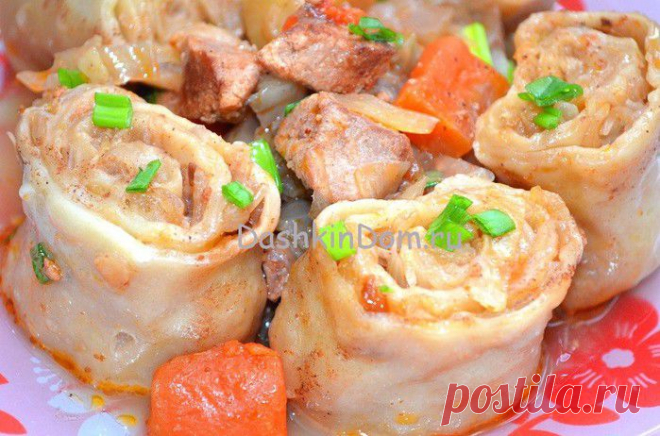 Штрудли с мясом и овощами