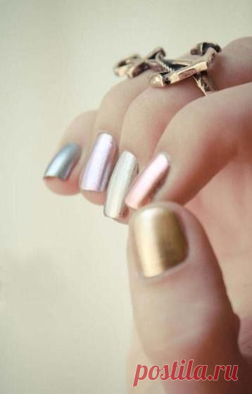 metallic pastels - get this look here mirror metallic gold, rose gold, metallic chrome silver