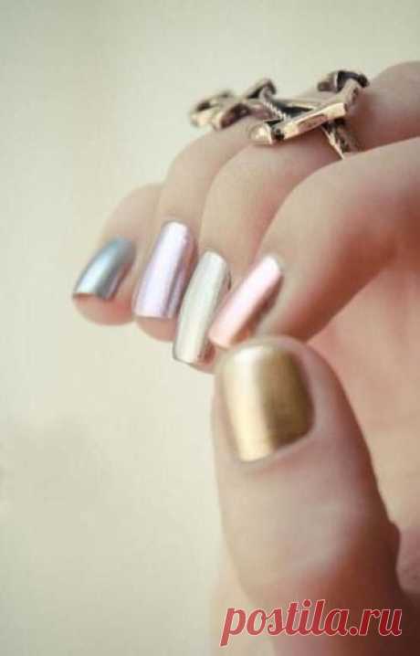 metallic pastels - get this look here mirror metallic gold, rose gold, metallic chrome silver