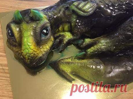 Kricky Cakes Decoration: Airbrushed Dragon Cake tutorial HD 1080p