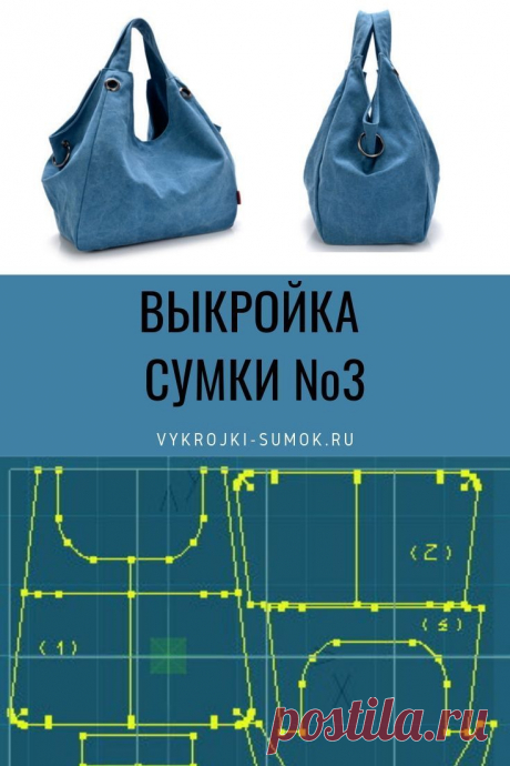 Выкройка повседневной удобной сумки - "унисекс"с карманами и A85