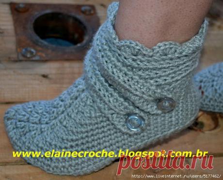 Домашние ботиночки крючком