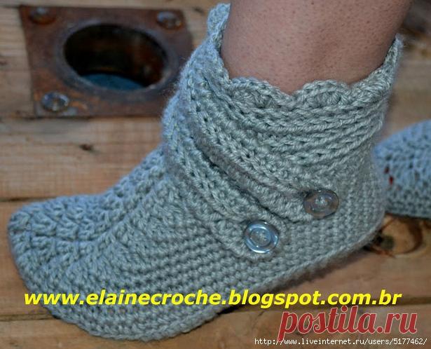 Домашние ботиночки крючком