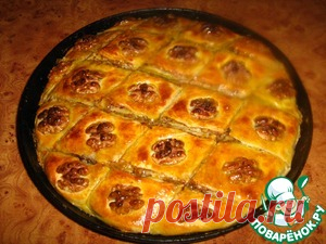 Пахлава на сметане бездрожжевая - кулинарный рецепт