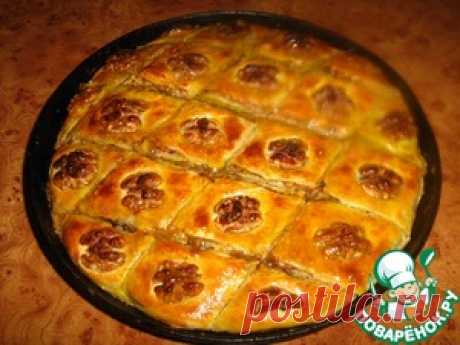 Пахлава на сметане бездрожжевая - кулинарный рецепт
