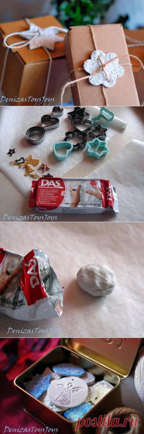 Изготовление бирки из полимерной глины для упаковки товаров и подарков. Декор для пасхальных букетов и венков..